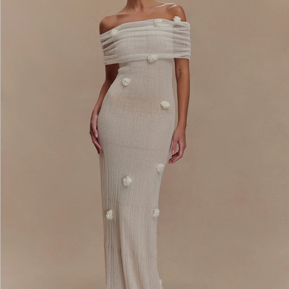 Meshki orchid knit maxi dress - Brynn ivory